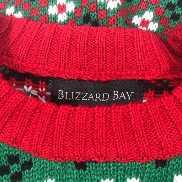 Blizzard Bay Reindeer Drink Holder Xmas Sweater, Green, Red, - Picture 4 of 7